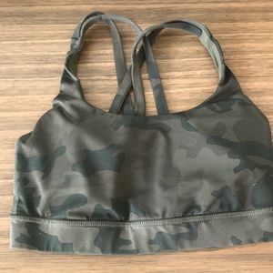 Lululemon green camo energy bra